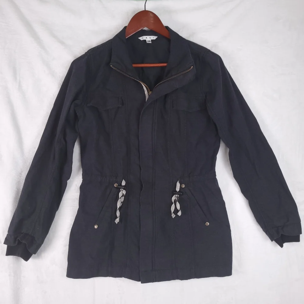 Cabi Jacket Gray Military Utility Weekend Anorak Cotton XS 209